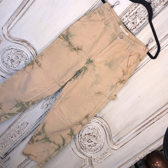 Pacsun 100% Cotton Wide Wale Splash Dyed Corduroy Y2K BF Carpenter Pants S/24 - Picture 3 of 14